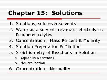 Chapter 15: Solutions