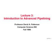Lecture 3: Introduction to Advanced Pipelining