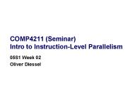 COMP4211 (Seminar) Intro to Instruction-Level Parallelism