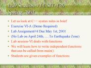 Lab Session-VI CSIT-120 Spring 2001