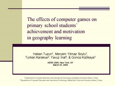 The effects of computer games on primary school students