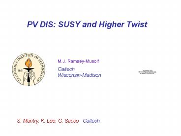 PV DIS: SUSY and Higher Twist