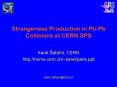 Strangeness Production in Pb-Pb Collisions at CERN SPS PowerPoint PPT Presentation