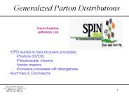 Generalized Parton Distributions