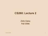 CS260: Lecture 2