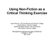 Using Non-Fiction as a Critical Thinking Exercise