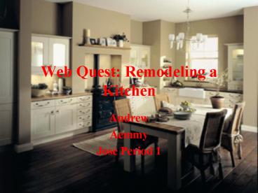 Web Quest: Remodeling a Kitchen