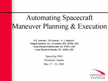 Automating Spacecraft Maneuver Planning