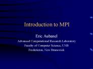 Introduction to MPI