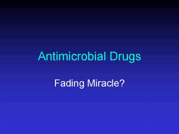 Antimicrobial Drugs