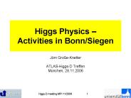 Higgs Physics 