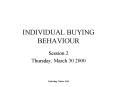 INDIVIDUAL BUYING BEHAVIOUR PowerPoint PPT Presentation