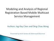 Authors: Ing-Ray Chen and Ding-Chau Wang