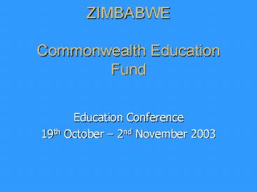 ZIMBABWE Commonwealth Education Fund