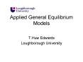 Applied General Equilibrium Models PowerPoint PPT Presentation