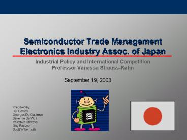 Semiconductor Trade Management Electronics Industry Assoc' of Japan