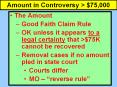 Amount in Controversy > $75,000 PowerPoint PPT Presentation