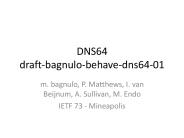 DNS64 draft-bagnulo-behave-dns64-01