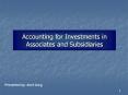 Accounting for Investments in Associates and Subsidiaries PowerPoint PPT Presentation