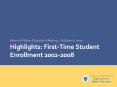 Highlights: First-Time Student Enrollment 2002-2008 PowerPoint PPT Presentation