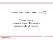 Restrictions on sums over