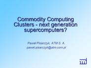 Commodity Computing Clusters - next generation supercomputers?