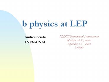 b physics at LEP