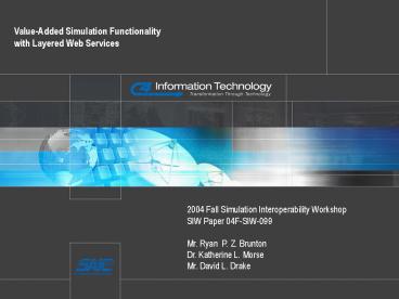 2004 Fall Simulation Interoperability Workshop