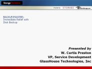 BACKUP/MASTER: Immediate Relief with Disk Backup