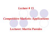 Competitive Markets: Applications