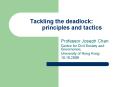 Tackling the deadlock: principles and tactics PowerPoint PPT Presentation