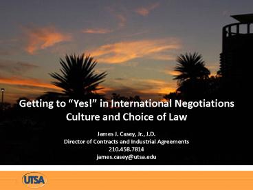 Getting to Yes in International Negotiations