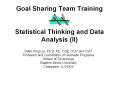 Goal Sharing Team Training  Statistical Thinking and Data Analysis (II) PowerPoint PPT Presentation