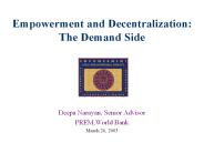 Empowerment and Decentralization: The Demand Side