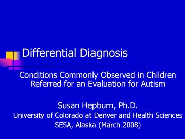 Differential Diagnosis