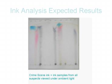 Ink Analysis Expected Results