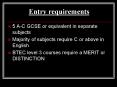 Entry requirements PowerPoint PPT Presentation