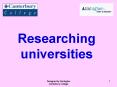 Researching universities PowerPoint PPT Presentation