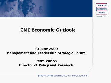CMI Economic Outlook