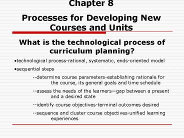 Processes for Developing New Courses and Units