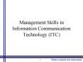 Management Skills in Information Communication Technology ITC PowerPoint PPT Presentation