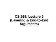 CS 268: Lecture 3 (Layering