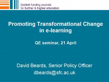 David Beards, Senior Policy Officer