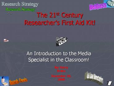 The 21st Century Researchers First Aid Kit