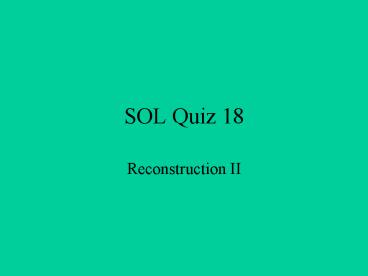 SOL Quiz 18