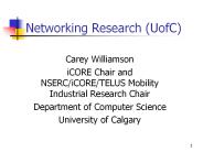 Networking Research UofC