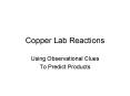 Copper Lab Reactions PowerPoint PPT Presentation