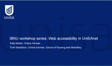 IBNU workshop series: Web accessibility in UniSAnet