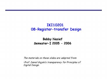 IKI10201 08Registertransfer Design