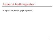 Lecture 14: Parallel Algorithms